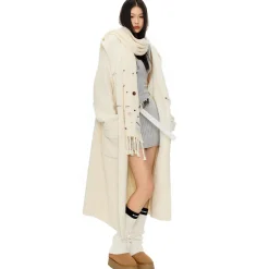 NotAwear Thickened Creamy Hooded Oversized Cardigan