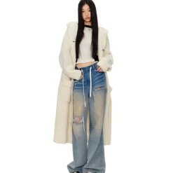 NotAwear Thickened Creamy Hooded Oversized Cardigan
