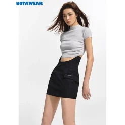 NotAwear U-Shape High-Waisted Skirt Black