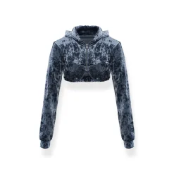 NotaWear Velvet Hooded Short Jacket