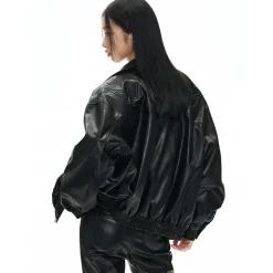 NotAwear Vintage Zipper Leather Jacket Black
