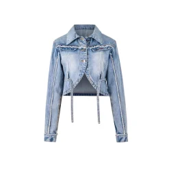 NotAwear Washed Cutting Short Denim Jacket