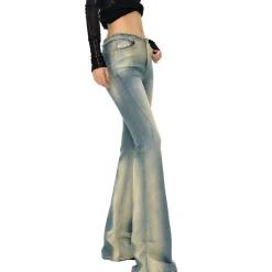 NotAwear Washed Denim Gradient Slim Flare Jeans Blue