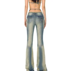 NotAwear Washed Denim Gradient Slim Flare Jeans Blue