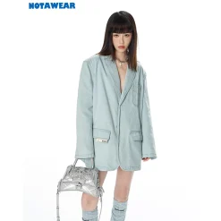 NotAwear Washed Oversize Denim Jacket Blue