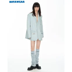NotAwear Washed Oversize Denim Jacket Blue