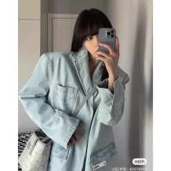 NotAwear Washed Oversize Denim Jacket Blue