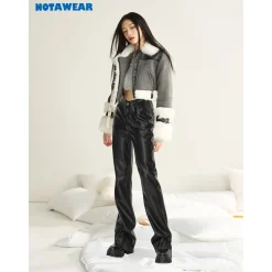NotAwear Wool Suede Leather Jacket Grey