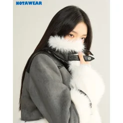 NotAwear Wool Suede Leather Jacket Grey