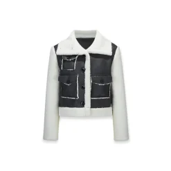 NotAwear Woolen Fleeced Leather Jacket Black