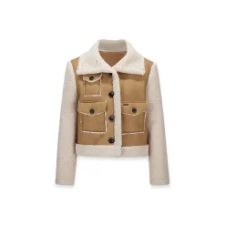 NotAwear Woolen Fleeced Leather Jacket Brown