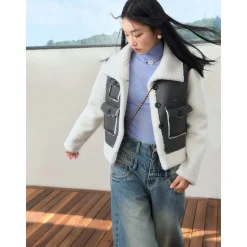 NotAwear Woolen Fleeced Leather Jacket Black