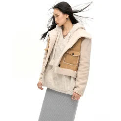 NotAwear Woolen Fleeced Leather Jacket Brown