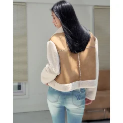 NotAwear Woolen Fleeced Leather Jacket Brown