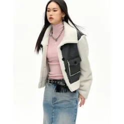NotAwear Woolen Fleeced Leather Jacket Black