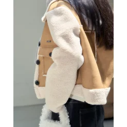 NotAwear Woolen Fleeced Leather Jacket Brown