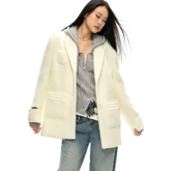 NotAwear Woolen Hollow Cuff Jacket Cream