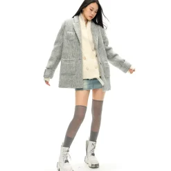 NotAwear Woolen Hollow Cuff Jacket Grey