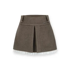 NotAwear Woolen Lace Edge Skirt Brown