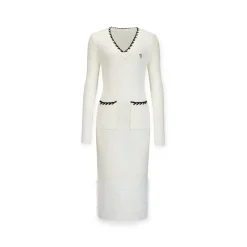 NotAwear Woolen Mohair V-Neck Knit Dress White