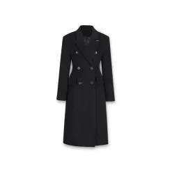 NotAwear Woolen Nipped Waist Oversized Coat Black