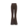 NotaWear Zipper Elastic Flare Pants Brown