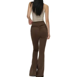 NotaWear Zipper Elastic Flare Pants Brown