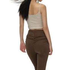 NotaWear Zipper Elastic Flare Pants Brown