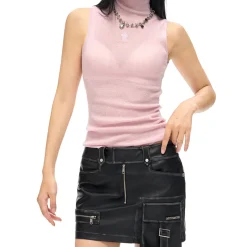 NotAwear Zipper Leather Cargo Skirt Shorts Black