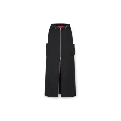 NotAwear Zipper Split Cutting Cargo Skirt Black