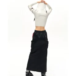 NotAwear Zipper Split Cutting Cargo Skirt Black