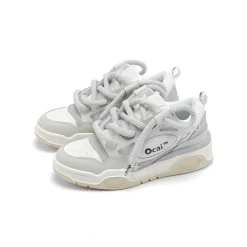 Ocai Retro Logo Sneaker White Grey