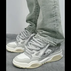 Ocai Retro Logo Sneaker White Grey