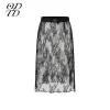 ODTD Hollow Lace Layered Over Skirt White