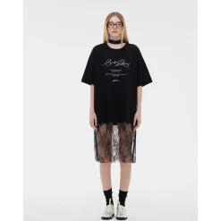 ODTD Hollow Lace Layered Over Skirt White