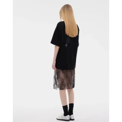 ODTD Hollow Lace Layered Over Skirt White
