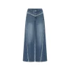 Palavas Lace Edge Relaxed Fit Loose Denim Pants