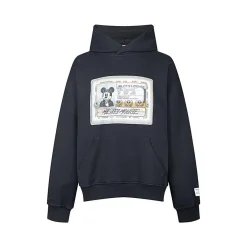 Purey Micky Mouse Licence Printed Hoodie Washed Black