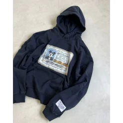 Purey Micky Mouse Licence Printed Hoodie Washed Black