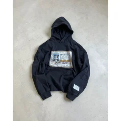 Purey Micky Mouse Licence Printed Hoodie Washed Black