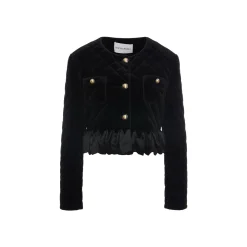 Rocha Roma Acetate Patchwork Velvet Diamond Checked Padded Jacket