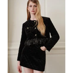 Rocha Roma Acetate Patchwork Velvet Diamond Checked Padded Jacket