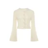 Rocha Roma Alpaca Knitted Lace Cardigan Cream