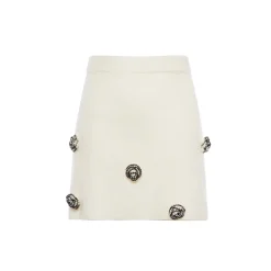 Rocha Roma Camellia Knitted Skirt White