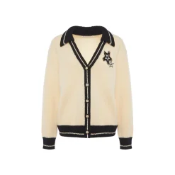 Rocha Roma Color Blocked Star Cardigan Cream
