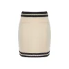 Rocha Roma Color Blocked Wrap Knit Skirt Cream