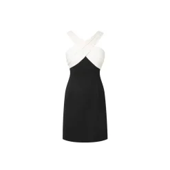 Rocha Roma Color Blocked V-Neck Tube Dress