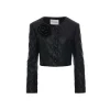 Rocha Roma 3D Rose Diamond Checked Leather Padded Jacket