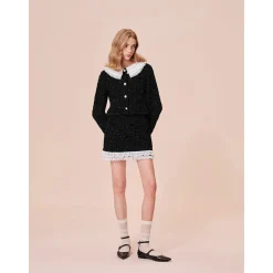 Rocha Roma Detachable Lace Edge Skirt Black