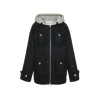 Rocha Roma Detachable Tweed Down Jacket Black
